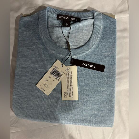 MICHAEL KORS MENS LINEN and COTTON Blend Sweater M - Picture 1 of 10